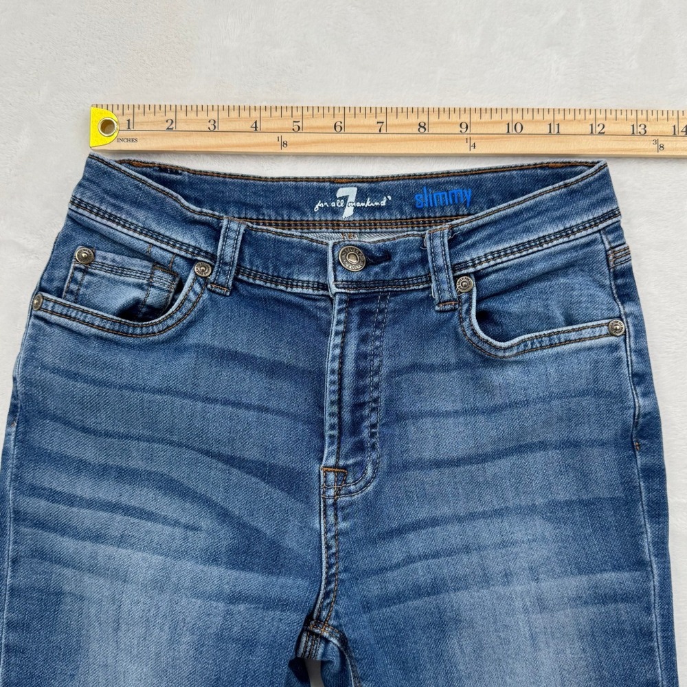 Boys 7 For All Mankind Slimmy Blue Slim Fit Jeans Size 14 - Picture 3 of 8